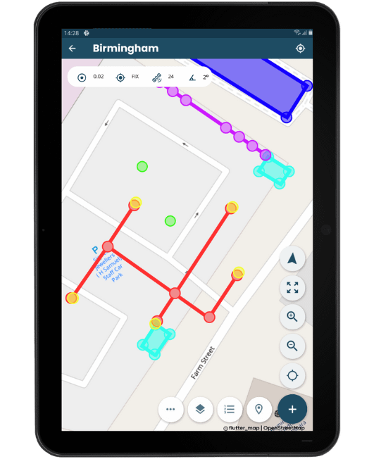 De eenvoudigste landmeetkundige software op de markt. Laat'je onderzoeken en uitzetten als een spel.