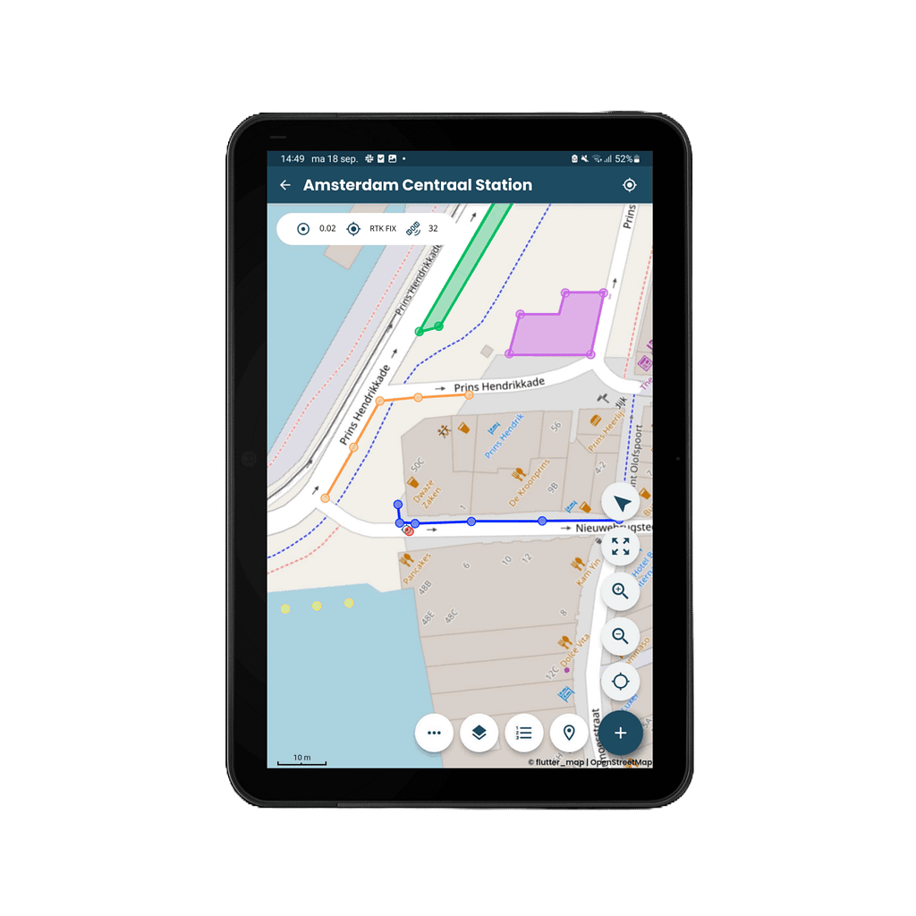 La app topográfica más sencilla que existe, compatible con Android y iOS. Funciona con cualquier receptor GNSS externo a través de Bluetooth.